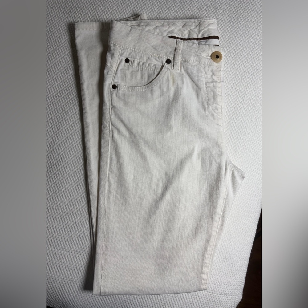 Brunello Cucinelli women white jeans US size 8, Italian sz 44, made in Italy.